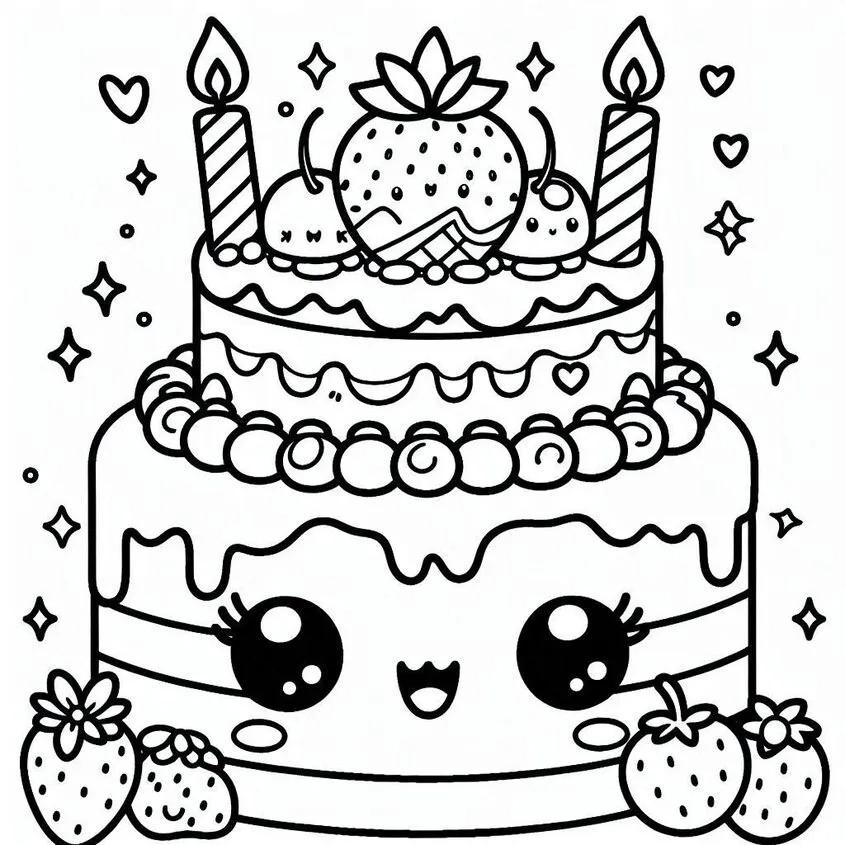 Tô màu bánh sinh nhật đáng yêu 16