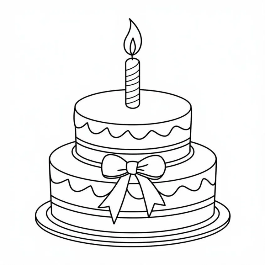 Tô màu bánh sinh nhật đẹp 34