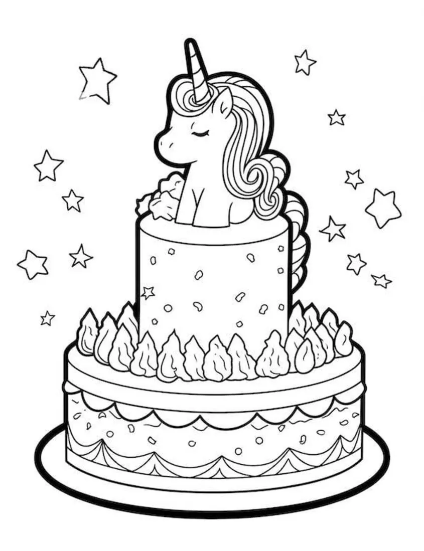 Tô màu bánh sinh nhật đáng yêu 19