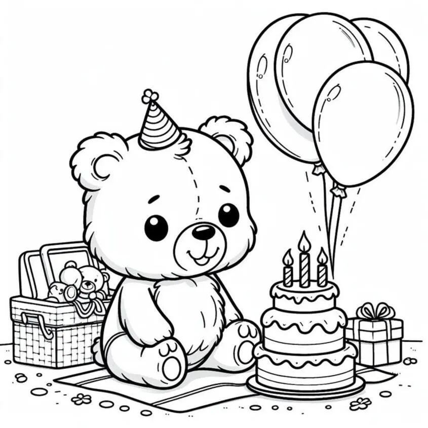 Tô màu bánh sinh nhật đáng yêu 22