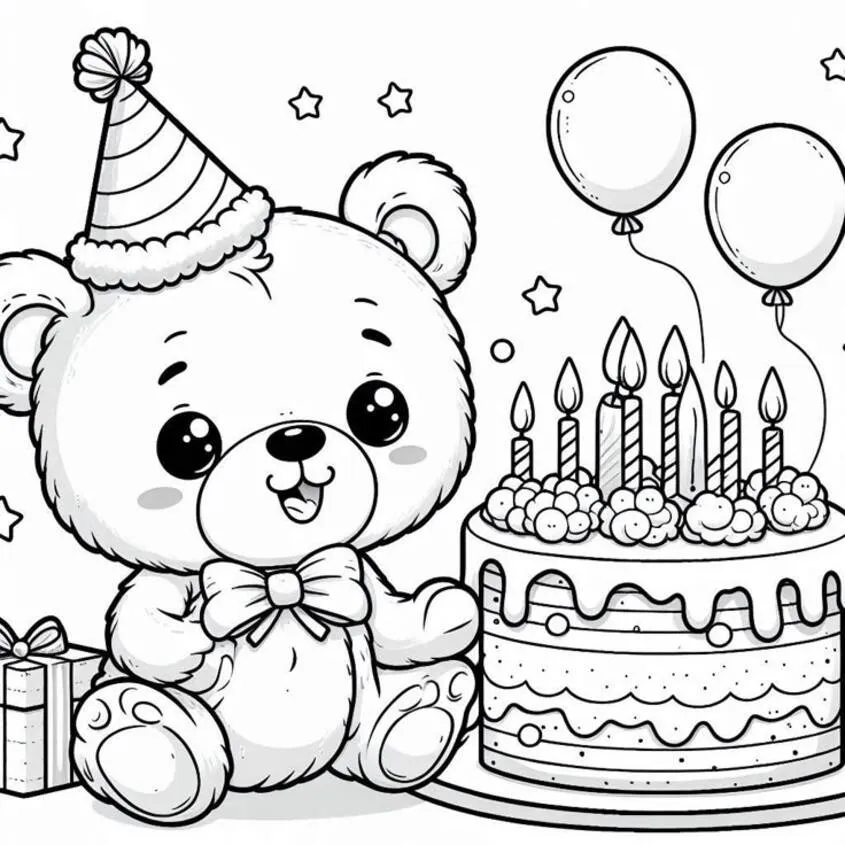 Tô màu bánh sinh nhật đáng yêu 23