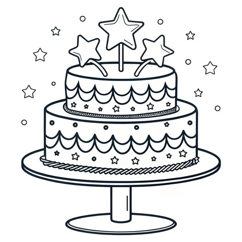 Tô màu bánh sinh nhật đẹp 35