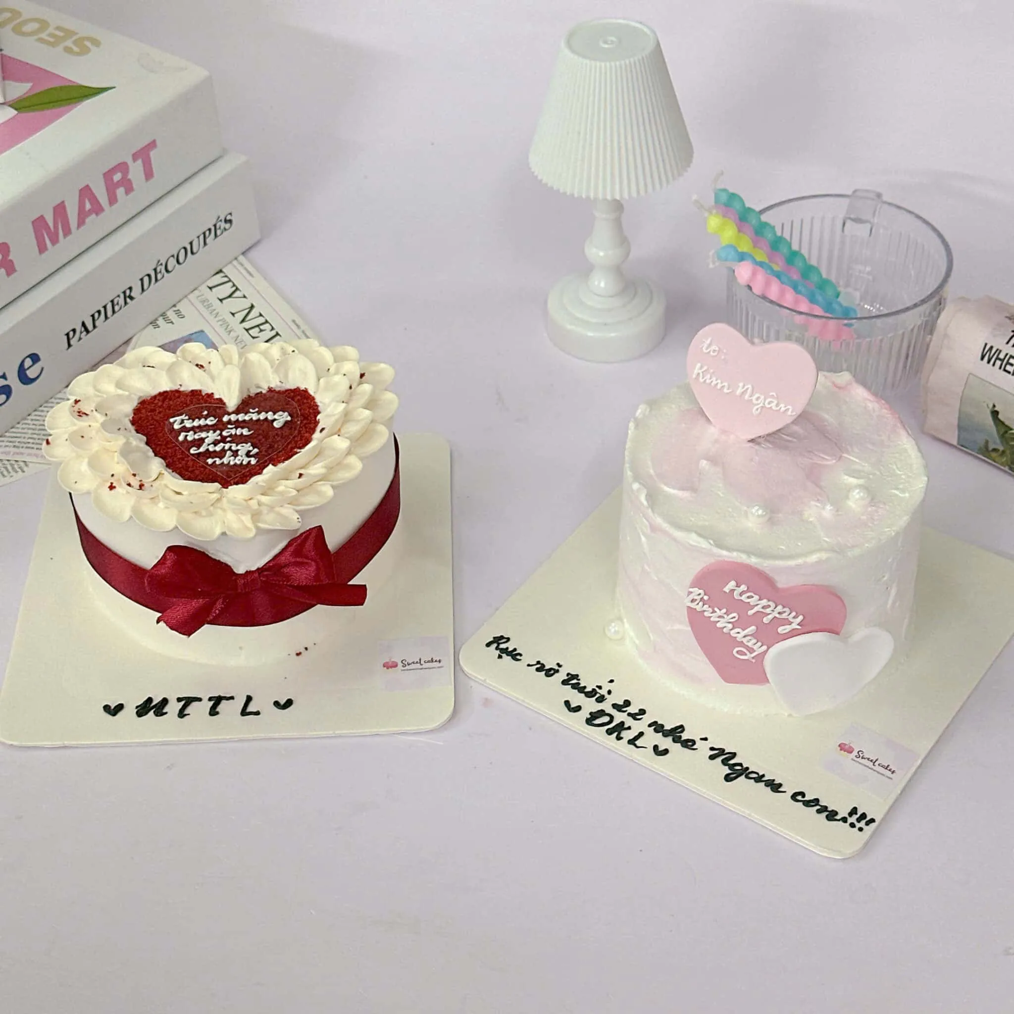 Bánh sinh nhật hình trái tim lãng mạn