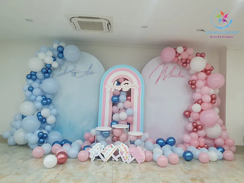 Mẫu phông nền sinh nhật bé trai đơn giản mà đẹp