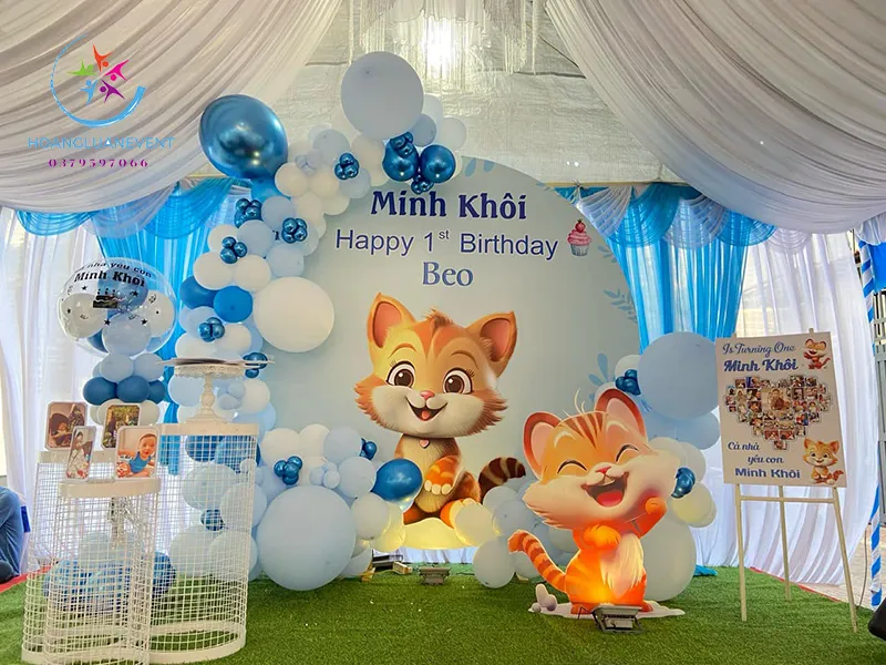 Mẫu backdrop sinh nhật bé trai Quận 2 sang trọng