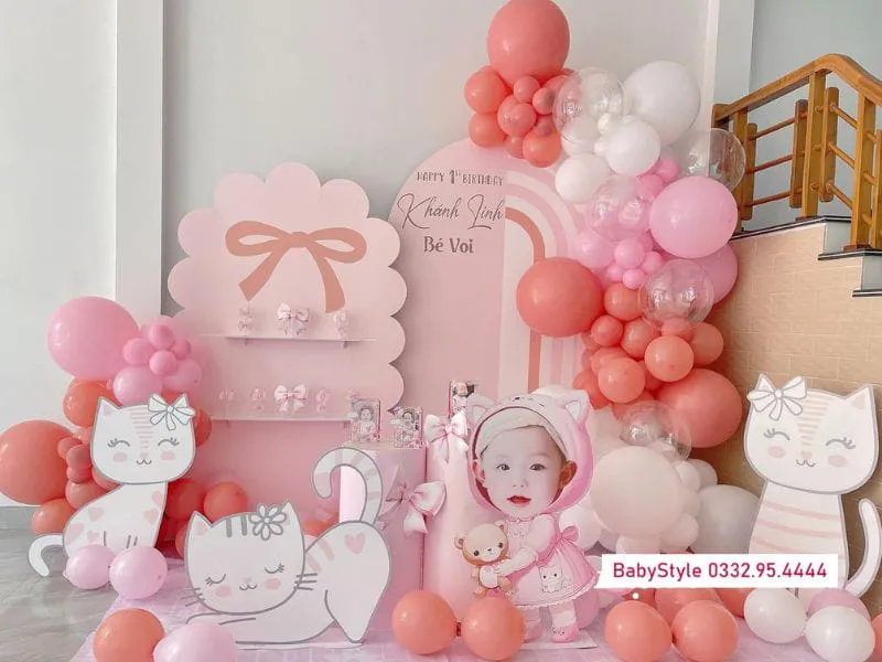 Trang trí sinh nhật bé gái tại nhà gói 3tr2