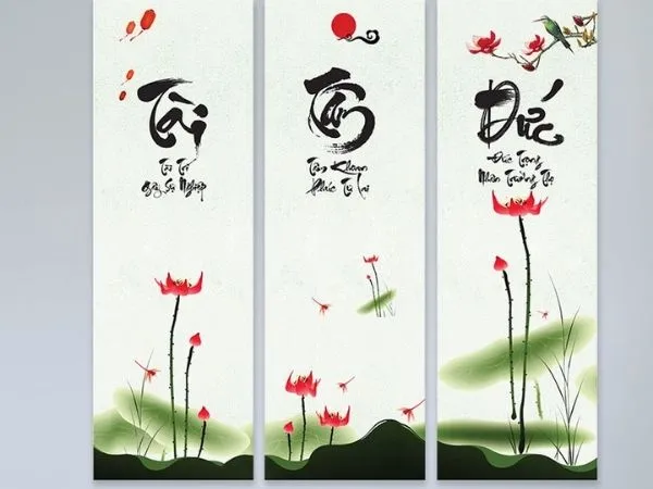 Tranh thư pháp chúc phúc thọ cho bố mẹ vợ