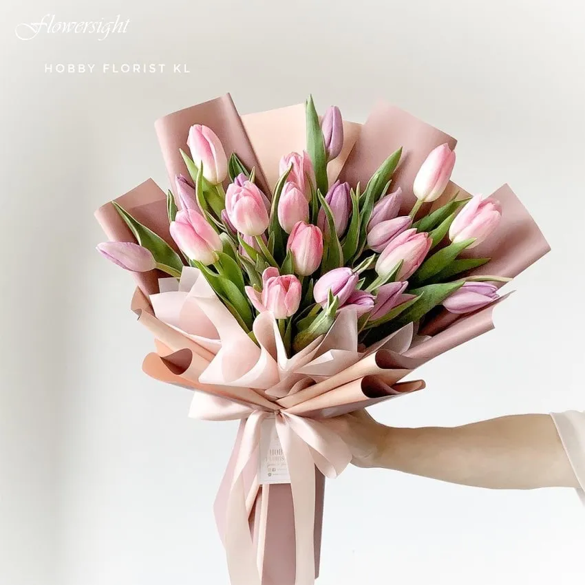 Bó hoa Tulip hồng cao cấp chúc mừng sinh nhật vợ