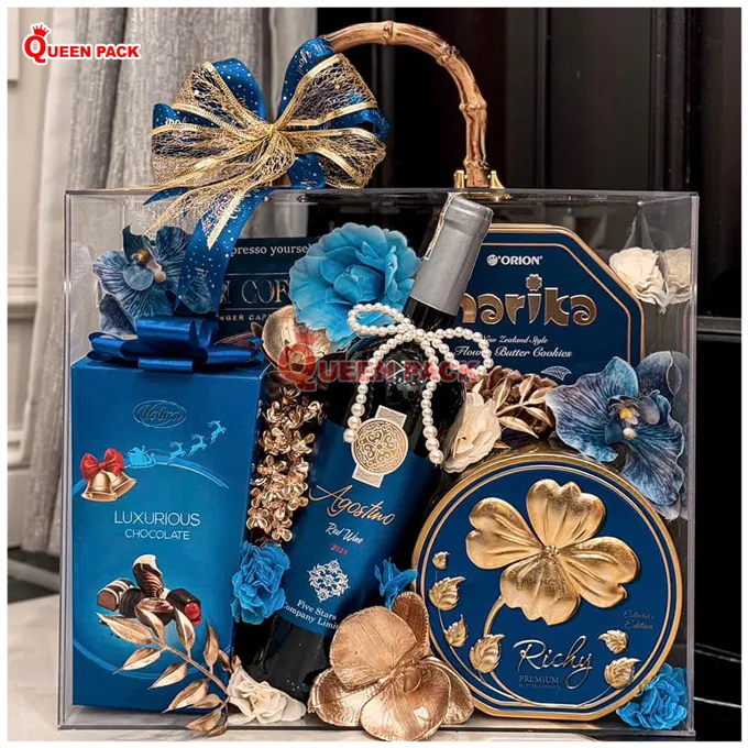 Vali mica đựng quà Tết hiện đại dành cho các set quà tối giản