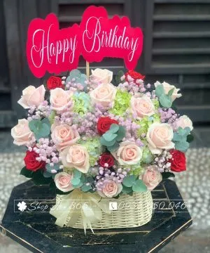 Lẵng hoa tươi kỷ niệm ngày sinh nhật lãnh đạo