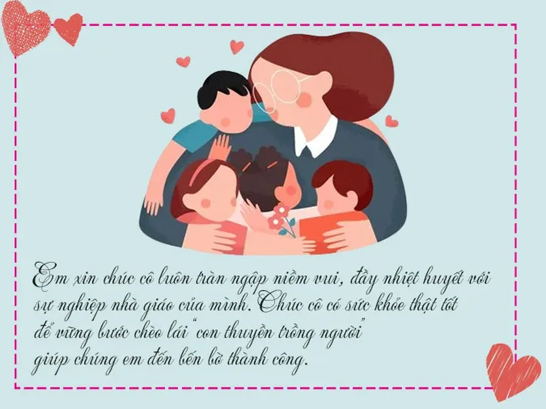 lời chúc 20 10 dành cho cô giáo ý nghĩa trên thiệp