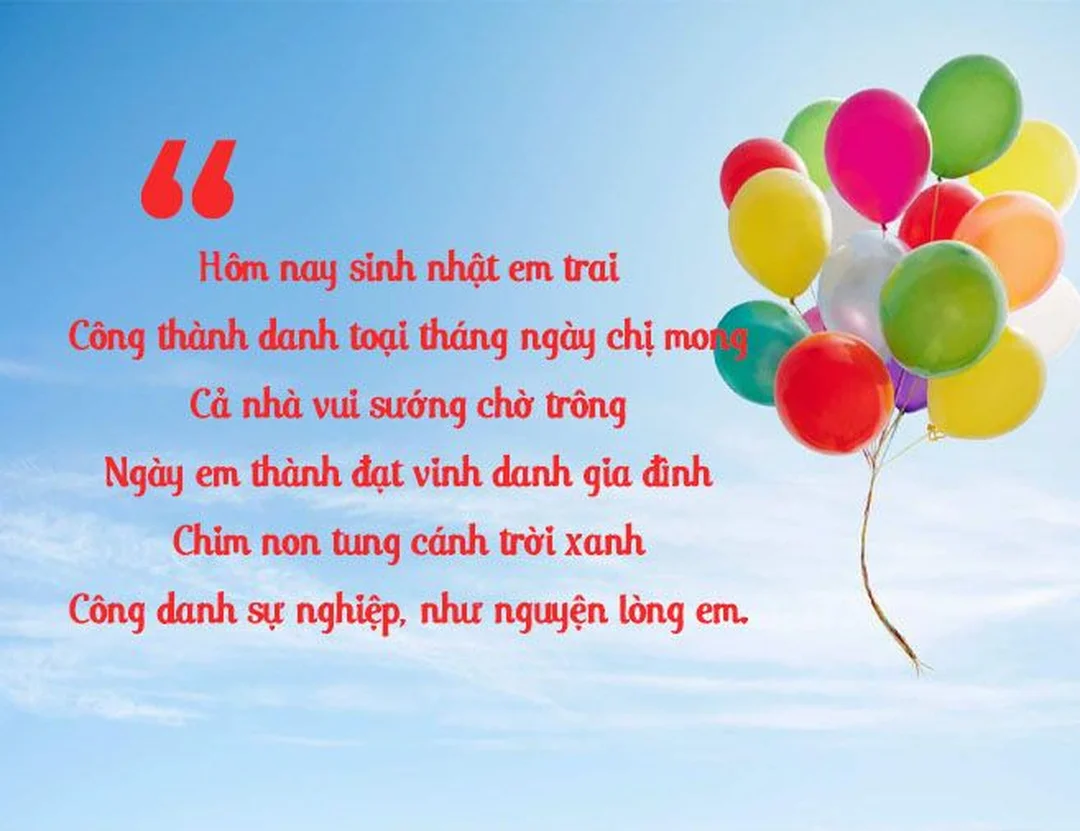 Lời chúc mừng sinh nhật dành cho em trai