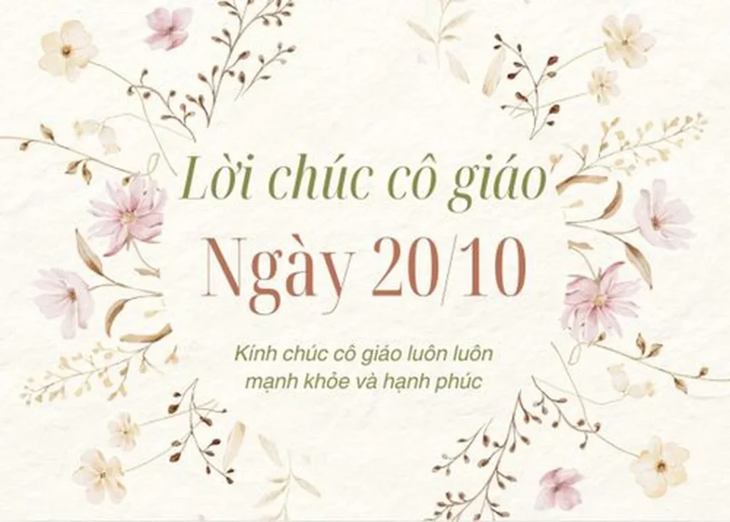 loi chuc co giao ngay 20 10 danh cho co giao diu dang